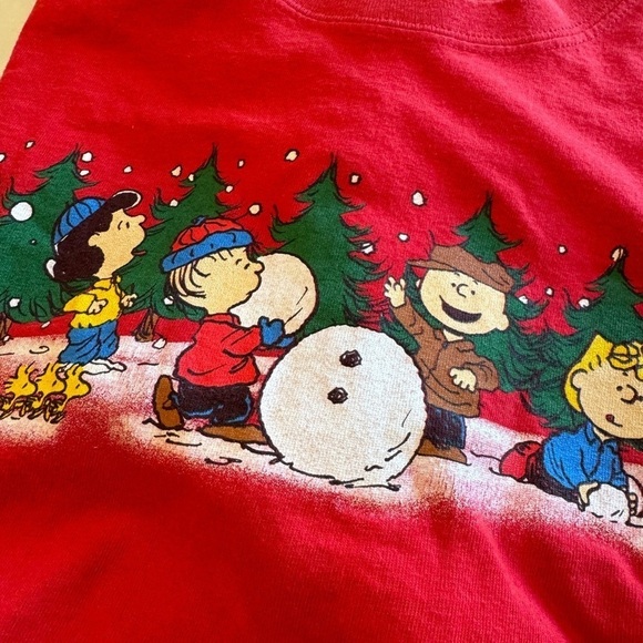 Vintage Peanuts Gildan Cotton Men's Boxy Tee Short Sleeve Snowman / large - Picture 10 of 11